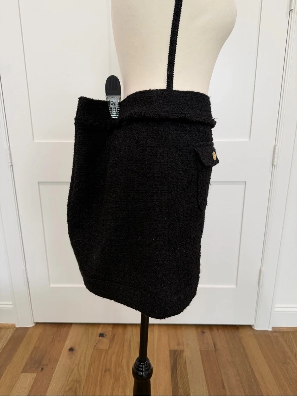 🖤 J.Crew Black Tweed Patch Pocket Mini Skirt Size 8